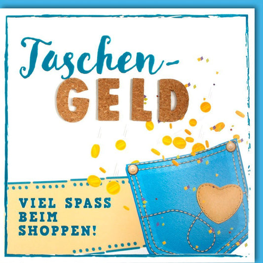 Geburtstagskarte für Taschengeld - Viel Freude beim Einkaufen