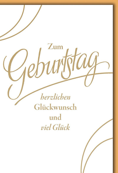 Geburtstagskarte Geschäftlich – Elegante Goldschrift auf Weiß mit Minimalistischem Design