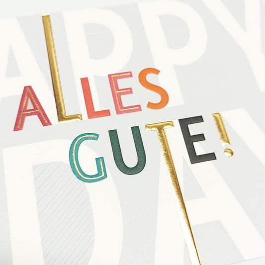 Geburtstagskarte geschäftlich modern Alles Gute farbenfrohe Doppelkarte stilvoll für Kollegen Mitarbeiter Kunden Jubiläum Gratulation