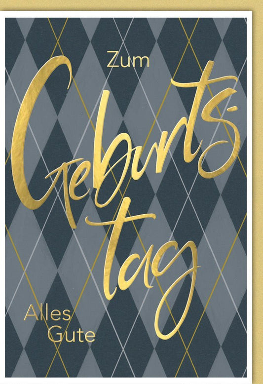 Geburtstagskarte geschäftlich - Stilvolle Glückwunschkarte in Gold & Schwarz zur Feier und Gratulation