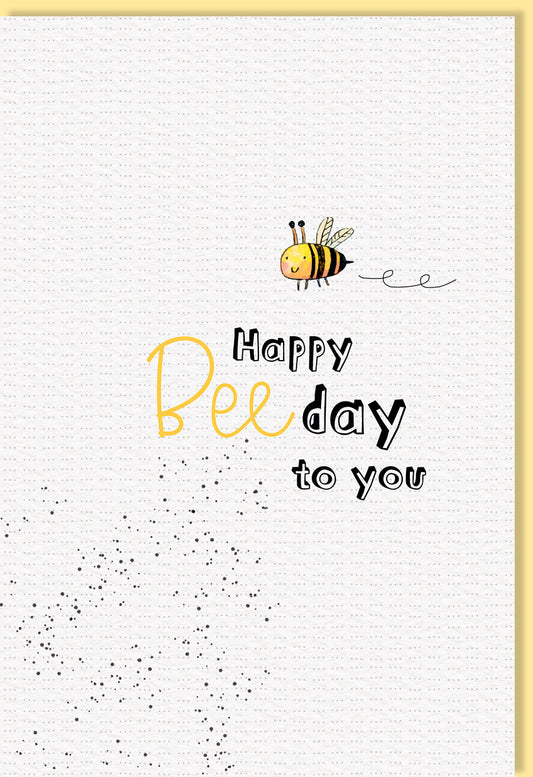 Geburtstagskarte Happy Bee Day to You niedliche Biene moderne Doppelkarte fröhliches Design Glückwunschkarte Geburtstag Doppelkarte