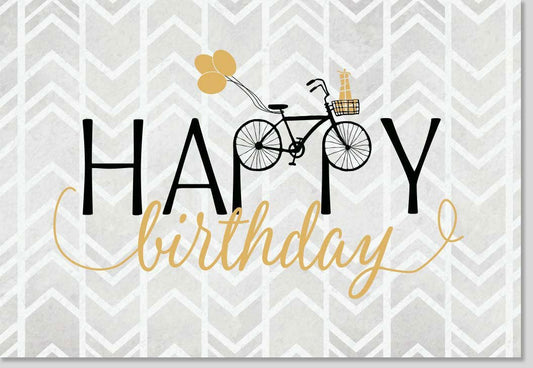 Geburtstagskarte "Happy Birthday" mit Fahrrad - Design - Modern & Unisex, Hochwertige Glückwunschkarte für stilvolle Geburtstagsfeiern