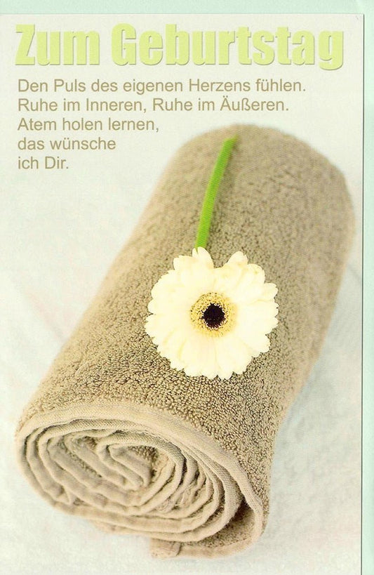 Geburtstagskarte: Herzschlag der Freude - Ruhe und Atem im neuen Lebensjahr