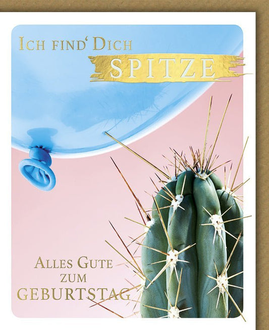 Geburtstagskarte - Humorvolle Kaktus - Glückwünsche, Farbenfroh für Festliche Anlässe