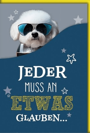 Geburtstagskarte Lustig – Hund mit Disco - Kugel und Wein in Retro - Design