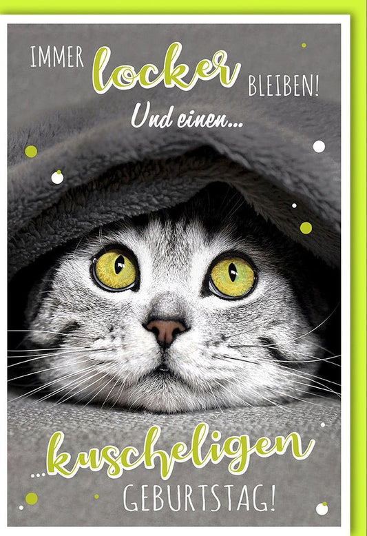 Geburtstagskarte Lustige Katze - Humorvolle Tier - Illustration mit Witzigem Spruch für Katzenliebhaber, Spaßige Glückwünsche für den besonderen Tag