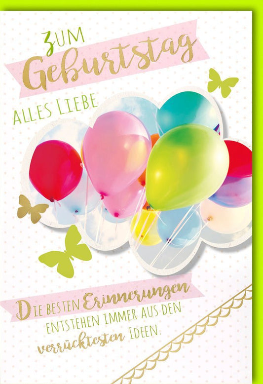 Geburtstagskarte mit Ballons: Herzliche Wünsche, Kreative Ideen & Freude – Festliche Karte voller Erinnerungen