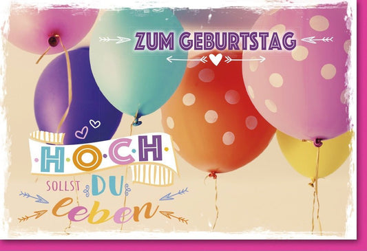 Geburtstagskarte mit bunten Ballons – Fröhliche Grüße & Festliche Jubiläumsfreude