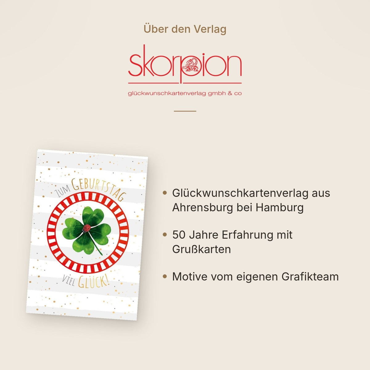 Geburtstagskarte mit Goldfolie: Elegante Glücksmotive Marienkäfer & Kleeblatt, Stilvoll für Erwachsene & Kinder