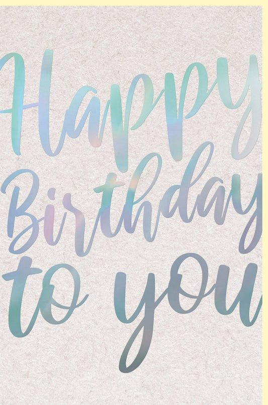 Geburtstagskarte mit Regenbogenfolie, Happy Birthday Karte für Erwachsene & Jugendliche, Bunte Pastell Überraschung für Jubiläum & Feier