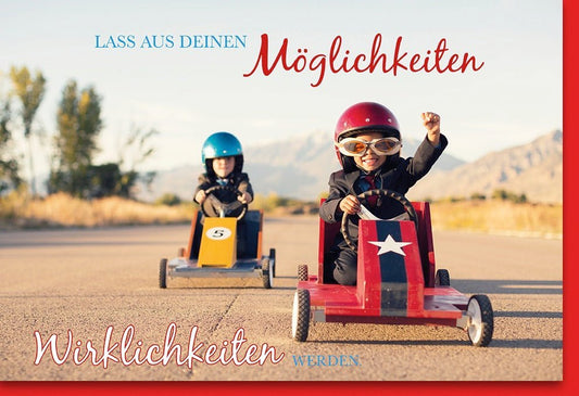 Geburtstagskarte mit Seifenkisten - Design – Charmante Grußkarte für besondere Anlässe