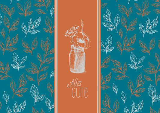 Geburtstagskarte mit Spruch: Vase und Blüten - Alles Gute Illustration