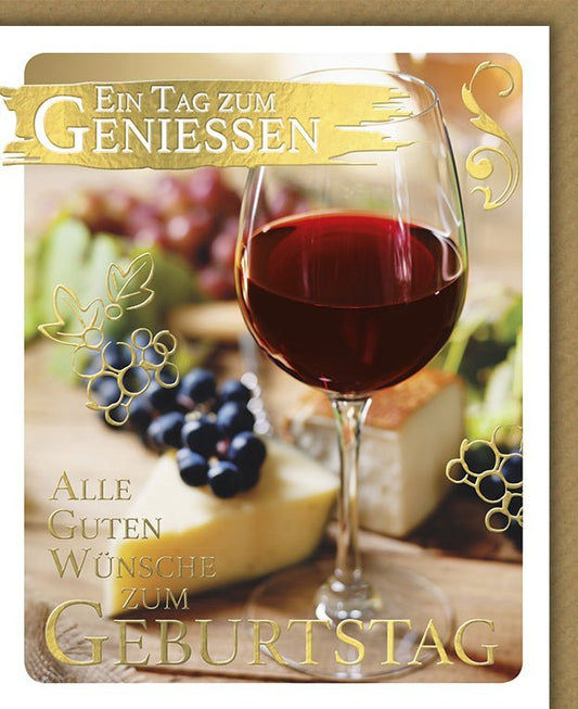 Geburtstagskarte mit Weinmotiv – Stilvolle Glückwünsche für eine Genussvolle Feier