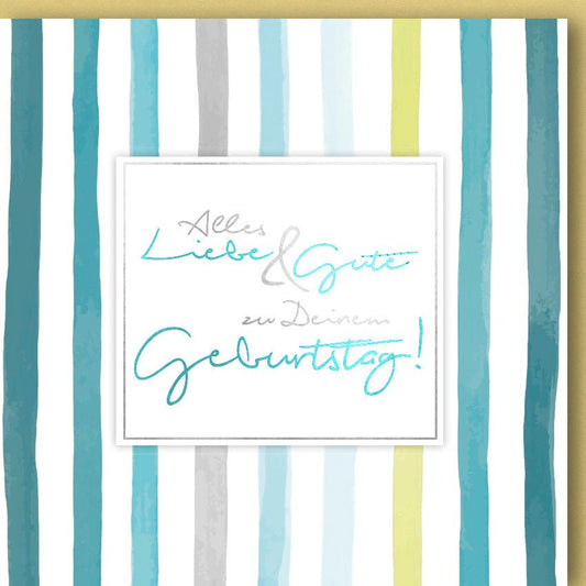 Geburtstagskarte - Pastellfarbene Glückwunschkarte mit Streifen für besondere Feierlichkeiten