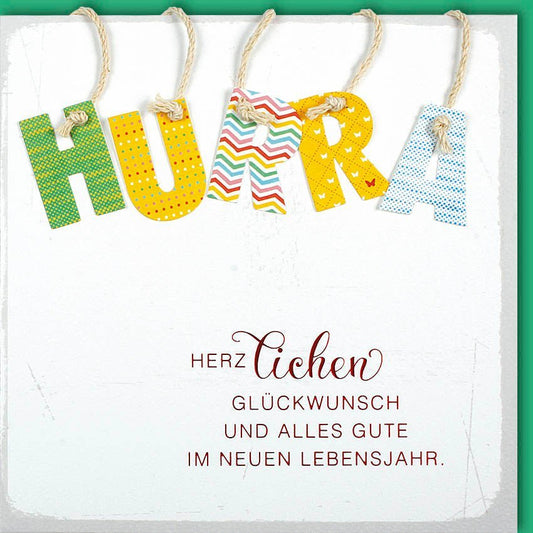 Geburtstagskarte quadratisch – Herzliche Wünsche für ein neues Lebensjahr