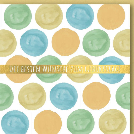 Geburtstagskarte - Stilvolle Glückwunschkarte mit Pastellpunkten für Festliche Anlässe, Hochwertige Papeterie
