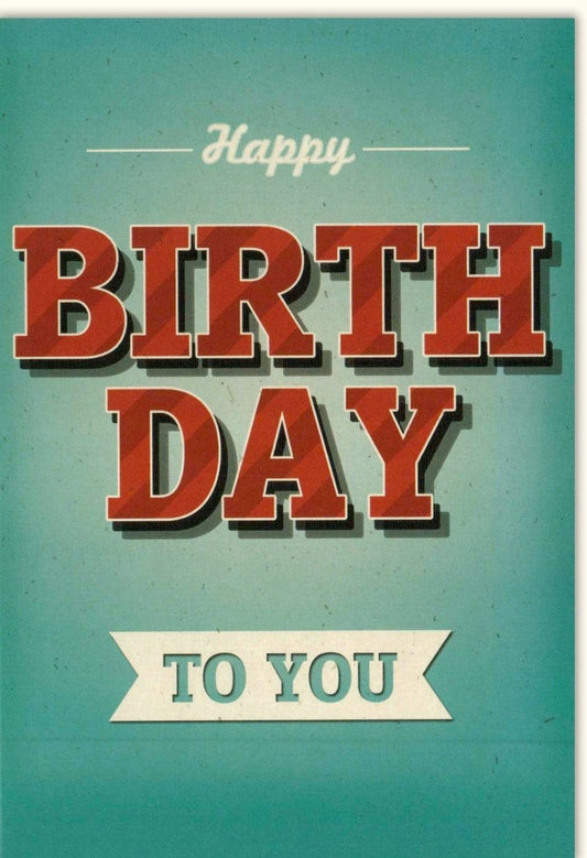 Geburtstagskarte Vintage: Retro Design mit Roter Schrift, Festliche Glückwünsche, Ideales Geschenk für den besonderen Tag