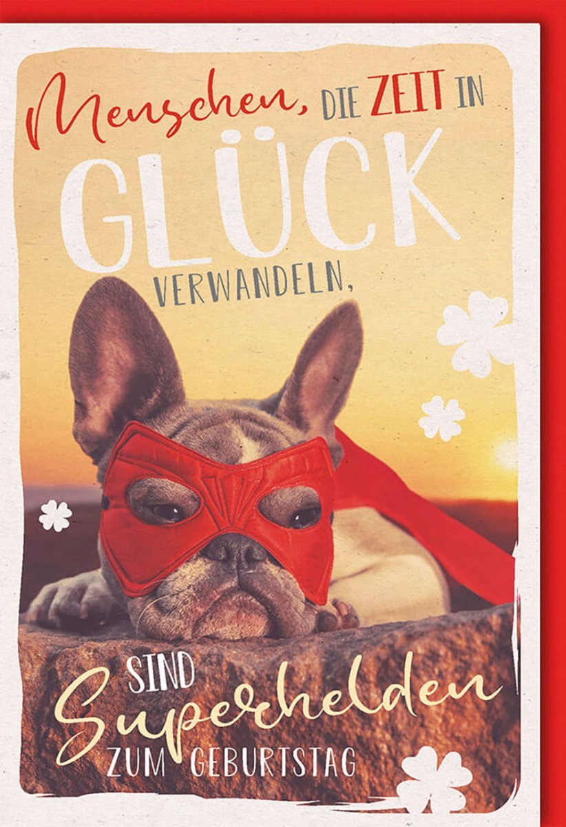 Geburtstagskarte - Vintage Superheld Hund | Humorvolle Retro Glückwünsche für eine originelle Feier