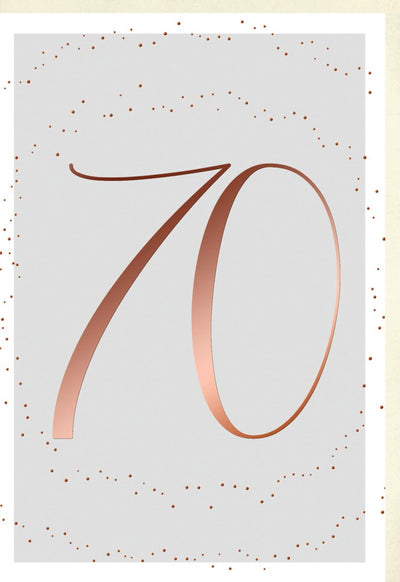 Geburtstagskarte zum 70. - Edle Karte mit goldenen Details, Stilvolle Jubiläumszahlen, Festlicher Gruß