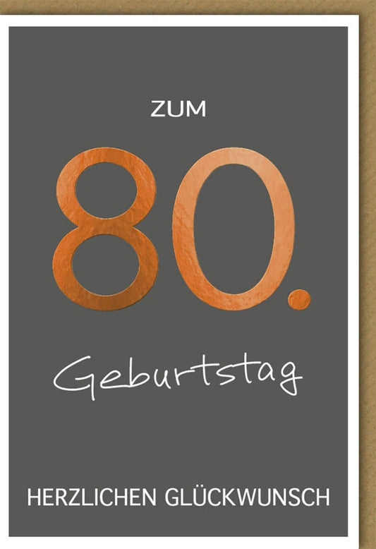 Geburtstagskarte zum 80. Geburtstag - Stilvolle Glückwünsche für den besonderen Jubilar, Elegantes Design mit festlichem Motiv