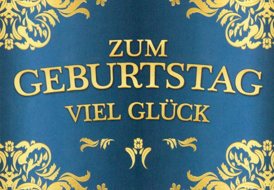Geburtstagspostkarte: Blaue Glückwünsche zum Ehrentag