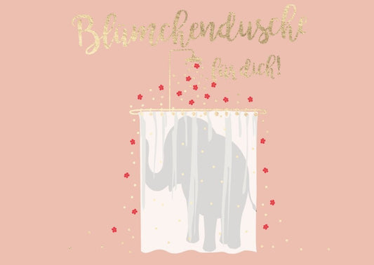 Geburtstagspostkarte Blütenregen für Dich! Ein fröhlicher Gruß voller Blumen zum Ehrentag.