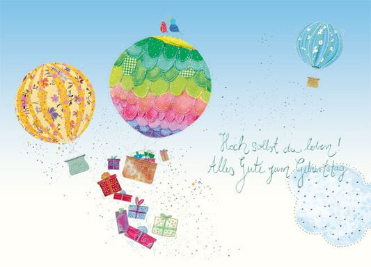 Geburtstagspostkarte: Feierliche Grüße - Hoch sollst du leben!