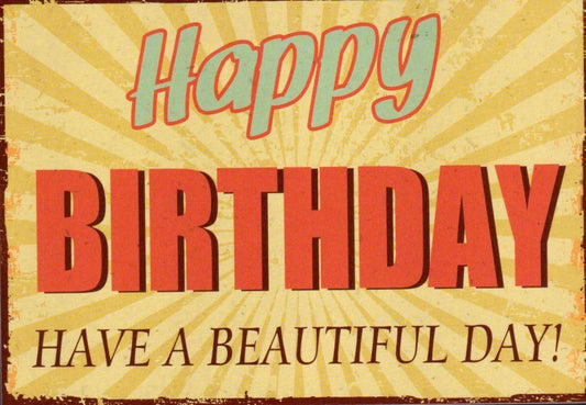 Geburtstagspostkarte im Retro - Stil - Have a Wonderful Day