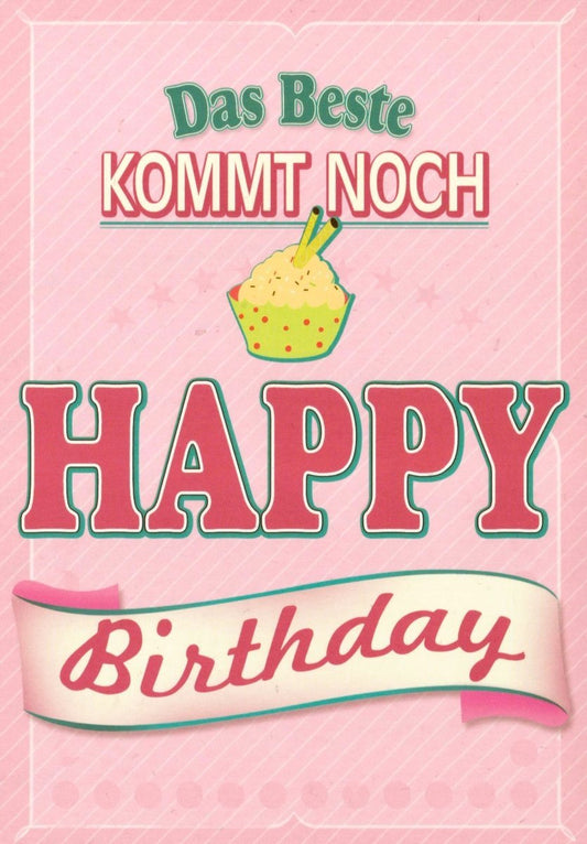 Geburtstagspostkarte mit englischem Spruch "Follow Your Heart"