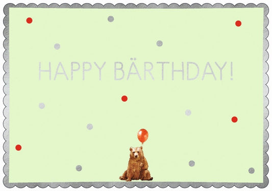 Geburtstagspostkarte mit Spruch: Happy Bärthday! - Cityproducts Bärenmotiv