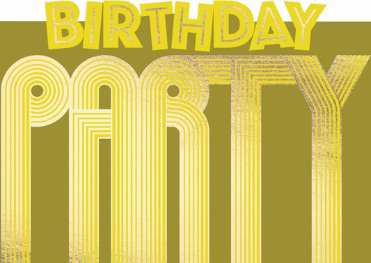 Geburtstagspostkarte: Stilvolle Gelbe Einladung mit Moderner Typografie – Perfekt für Feier & Jubiläum