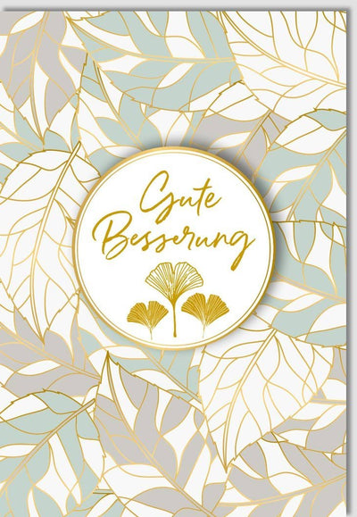 Genesungskarte "Schnelle Erholung" - Stilvolle Gute Besserung Karte mit Goldakzent, Elegantes Design für Hoffnung und Gesundheit