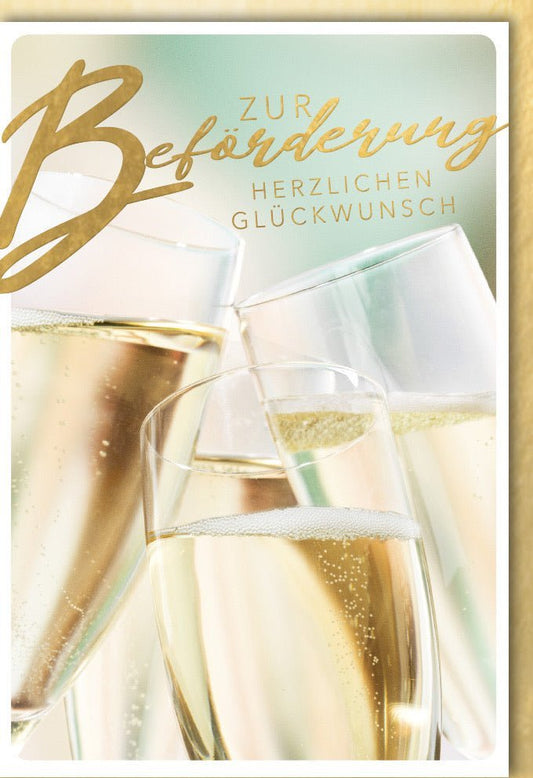Geschäftliche Glückwunschkarte - Sektgläser - Toast - Motiv zur Beförderung, Gratulation zum beruflichen Erfolg