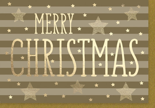 Geschäftliche Weihnachtskarte – Elegantes Design mit Gold - und Braun - Glitzersternen