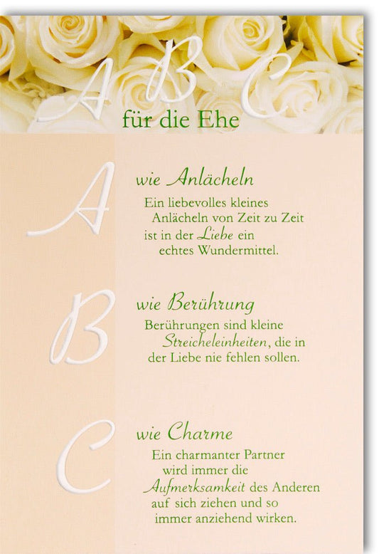 Glückwunschkarte Hochzeit - Romantische Karte mit Rosenmotiv und Poesie für den besonderen Tag