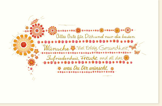 Glückwunschkarte mit Blumenmotiv - Perfekt für Feierlichkeiten, Gratulationen & freudige Anlässe