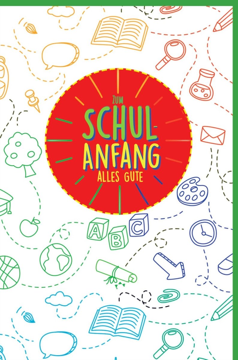 Glückwunschkarte zur Einschulung - Motiv Schultüte für Erstklässler, ABC Schüler, Schulstart