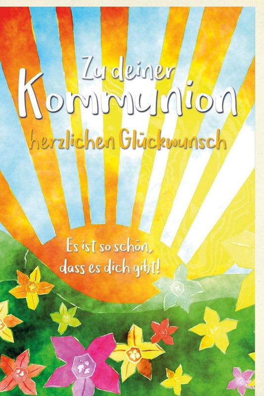 Glückwunschkarte zur Erstkommunion - Feier des Glaubens, Christliche Zeremonie, Spirituelle Grüße von Familie und Freunden