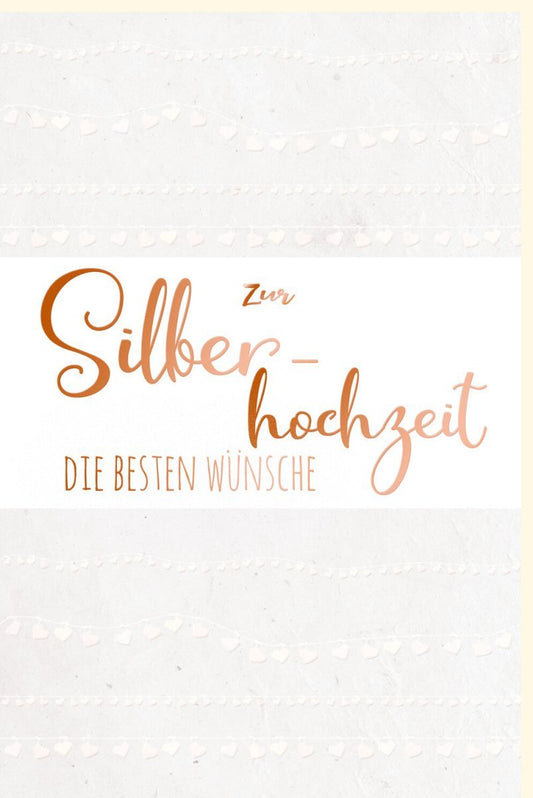 Glückwunschkarte zur Silberhochzeit – Stilvolle Pergamentoptik für das 25 - jährige Ehejubiläum