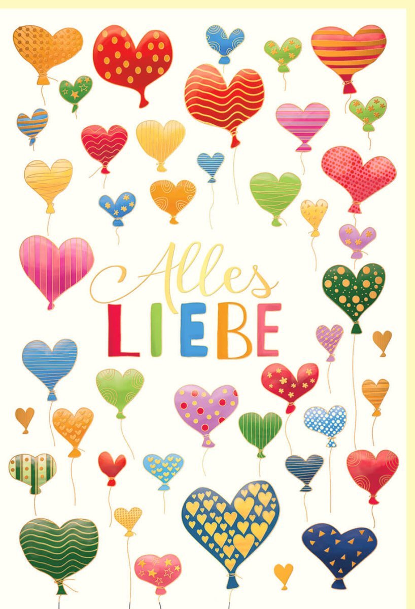 Grußkarte: Herzliche Karte mit Goldfolie & Blindprägung auf Naturkarton – Bunte Vielfalt für jeden Anlass, Geschenkidee in Gelb