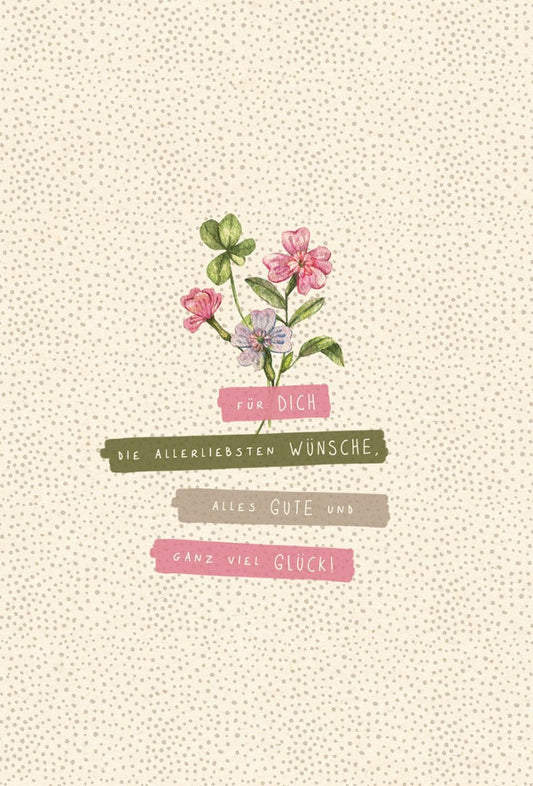 Grußkarte Liebevolle Blumen, Nachhaltiges Zuckerrohrpapier