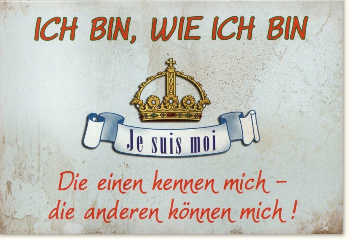 Grußkarte zur Selbstakzeptanz - "Ich bin wie ich bin" für authentische Persönlichkeiten, Motivation und Selbstbewusstsein