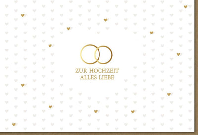 Hochzeitskarte Midoro mit Eheringen – Elegante Glückwünsche zur Vermählung in Creme & Gold für Brautpaare, Freunde und Familie