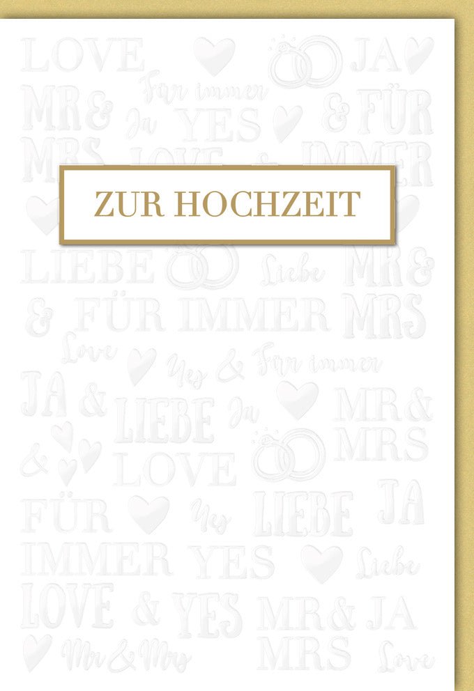 Hochzeitskarte Premium Gold: Elegante Glückwünsche zur Hochzeit in Creme & Gold, Liebe für die Ewigkeit, Exklusiv für Verliebte
