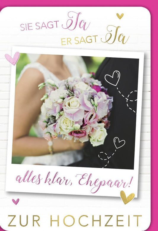 Hochzeitskarte - Romantische Glückwünsche für das Brautpaar, Liebevolle Gratulation zur Ehe und Jubiläum