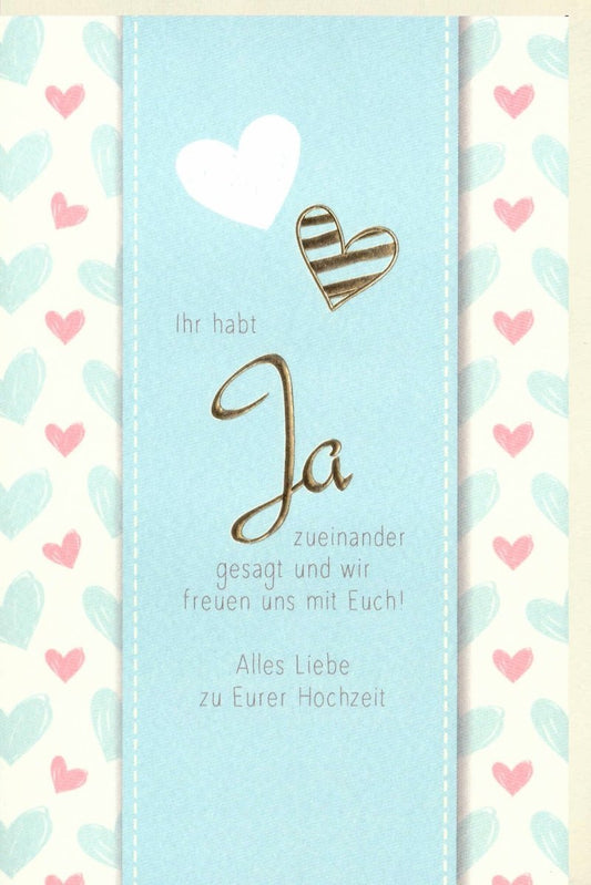 Hochzeitskarte: Romantische Herzen zur Feier der Liebe und des Eheglücks