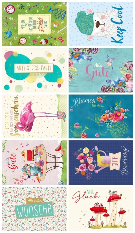 Humorvolle Sprüche Postkarten 10er Set von Gutsch PAPELINO