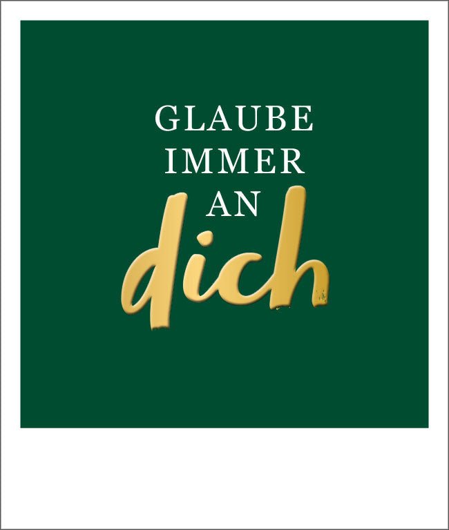 Inspirations - Postkarte mit Goldfolie: Ermutigender Text, Grün & Weiß, Vertrauen & Glaube - Perfekt als Geschenk und Wanddekoration