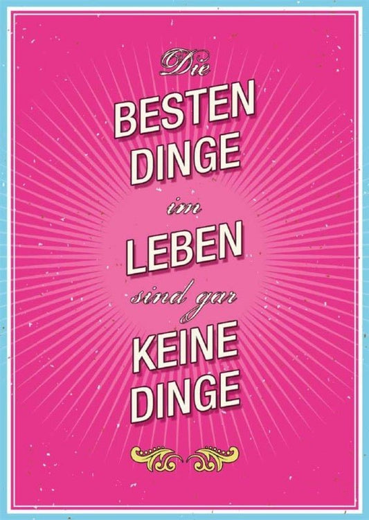 Inspirierende Postkarte: Lebensweisheiten & Glückszitate im Retro Pink Design, Vintage Schriftzug, Deko & Geschenk - Postkarten - Sprüche