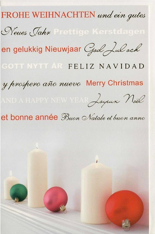 Internationale Grüße zur Weihnachtszeit - Festliche Karte für weltweite Weihnachtswünsche